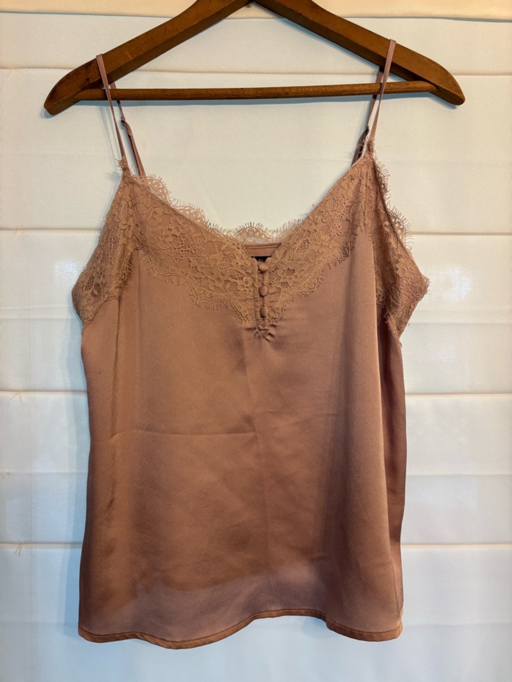 Abercrombie & Fitch Lace-Trim Satin Cami - Dusty Rose